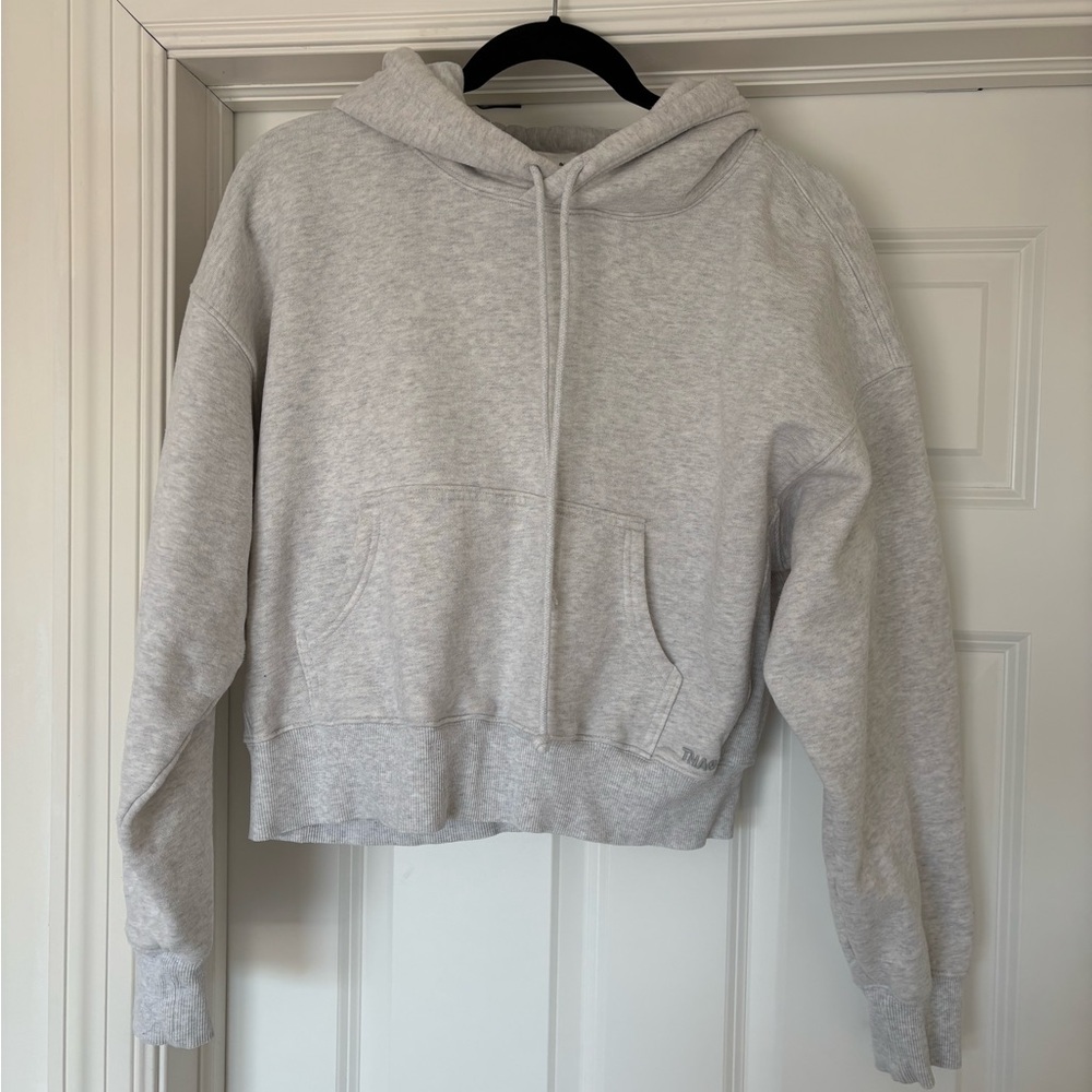 TNA Gray Cropped Hoodie Sweater